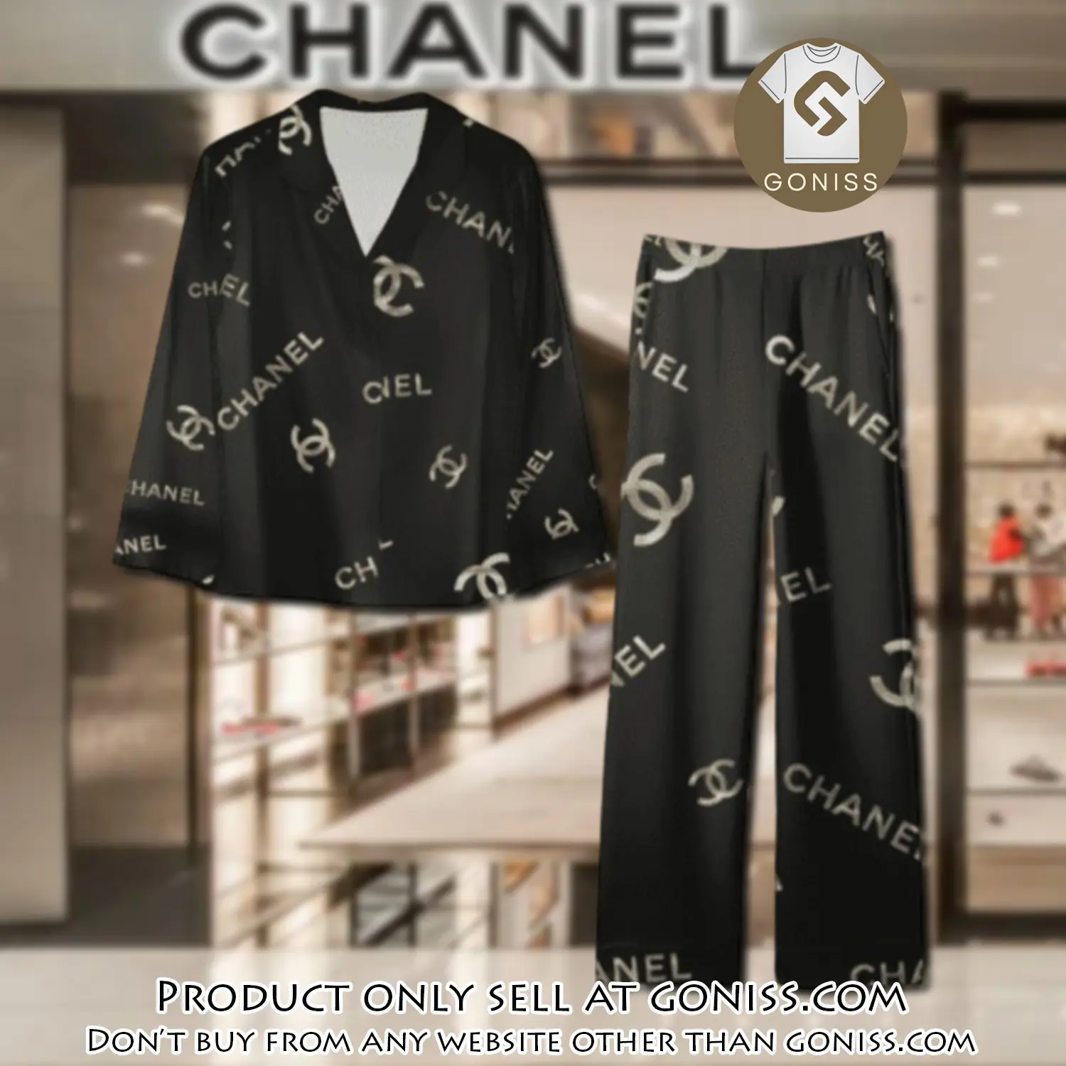 Trending luxury chanel satin pajama set pjs1042 gn1222096